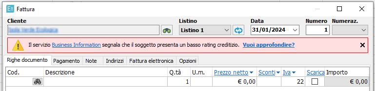 B.I. alert su Easyfatt